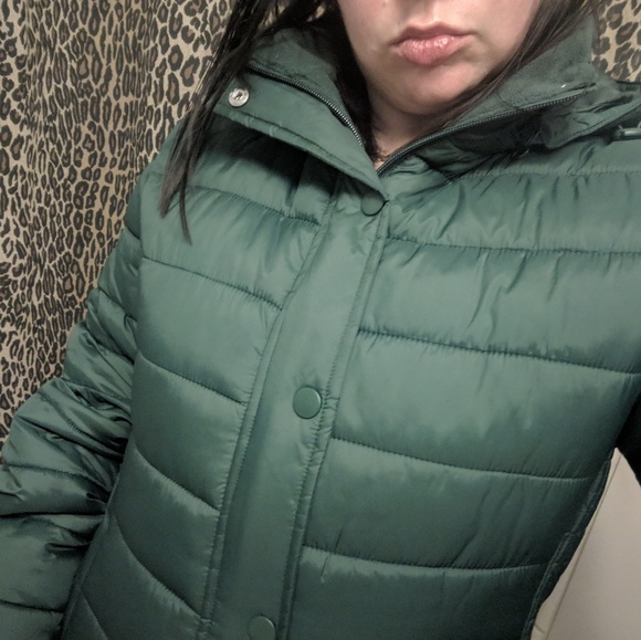 time and tru women's hooded puffer jacket